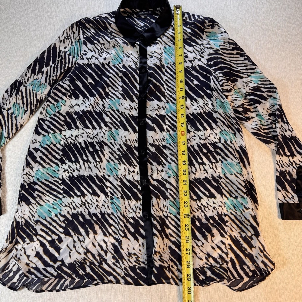 Lafayette 148 Button-up‎ 100 % Silk Shirt  Women Size 12 Career Office Old Money - Picture 5 of 8